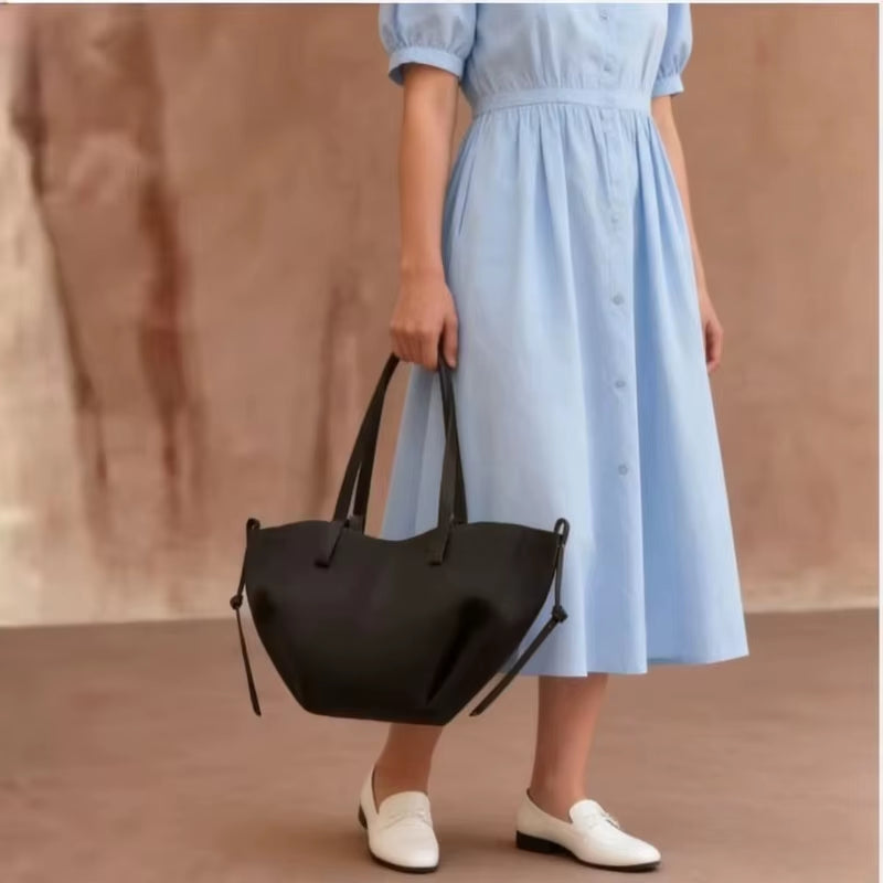 Stylish Ladies Large Capacity Wing Shoulder Bag Solid Color Travel Tote Suitable for Commuting and Shopping