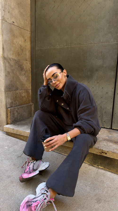 DUNE — Oversized Brown Fleece Set